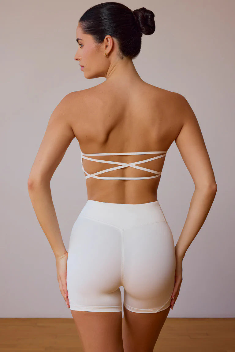 Sport Workout Beauty Back Tube Top mit Brustpolster Anti-Exposition Yoga Weste